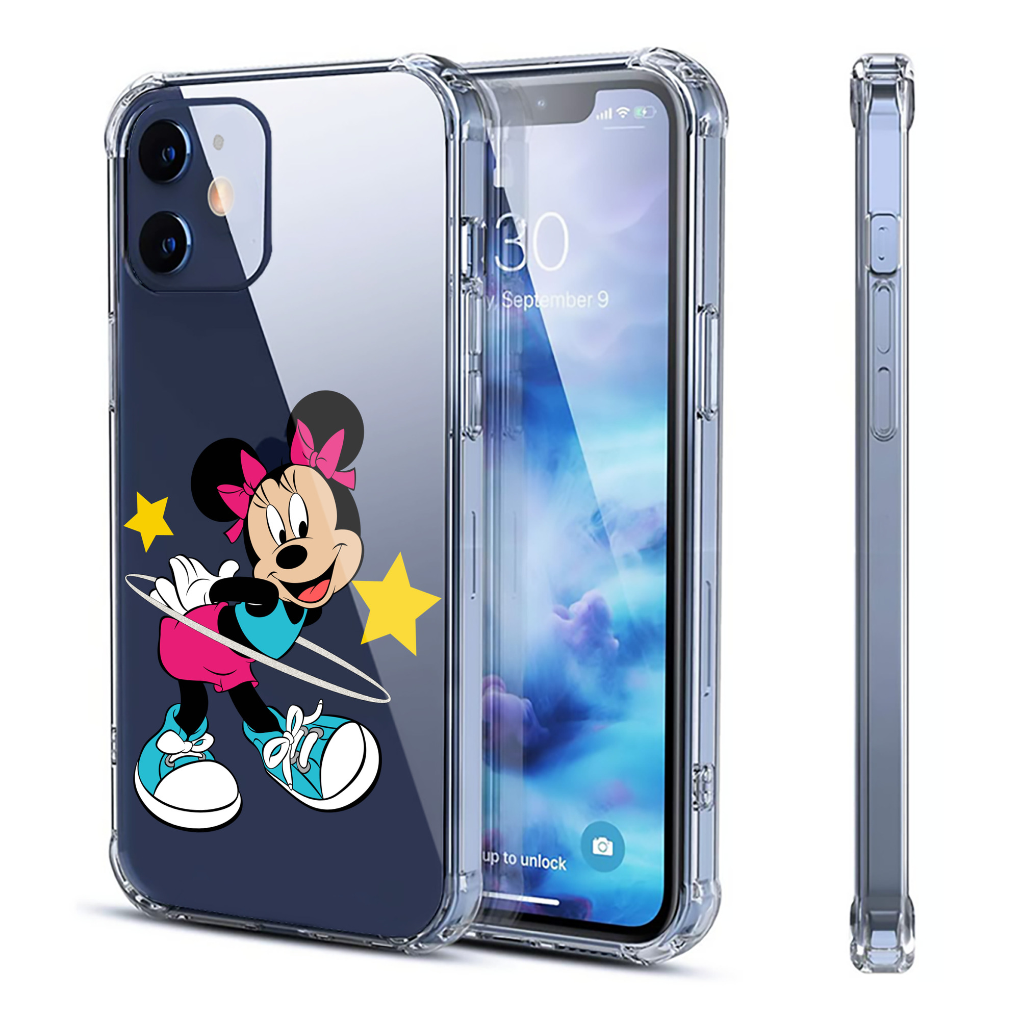 （画像用） ミッキーマウス Mickey Mouse 【iPhone 12シリーズ対応】透明スマホケース（クリアソフトケース）